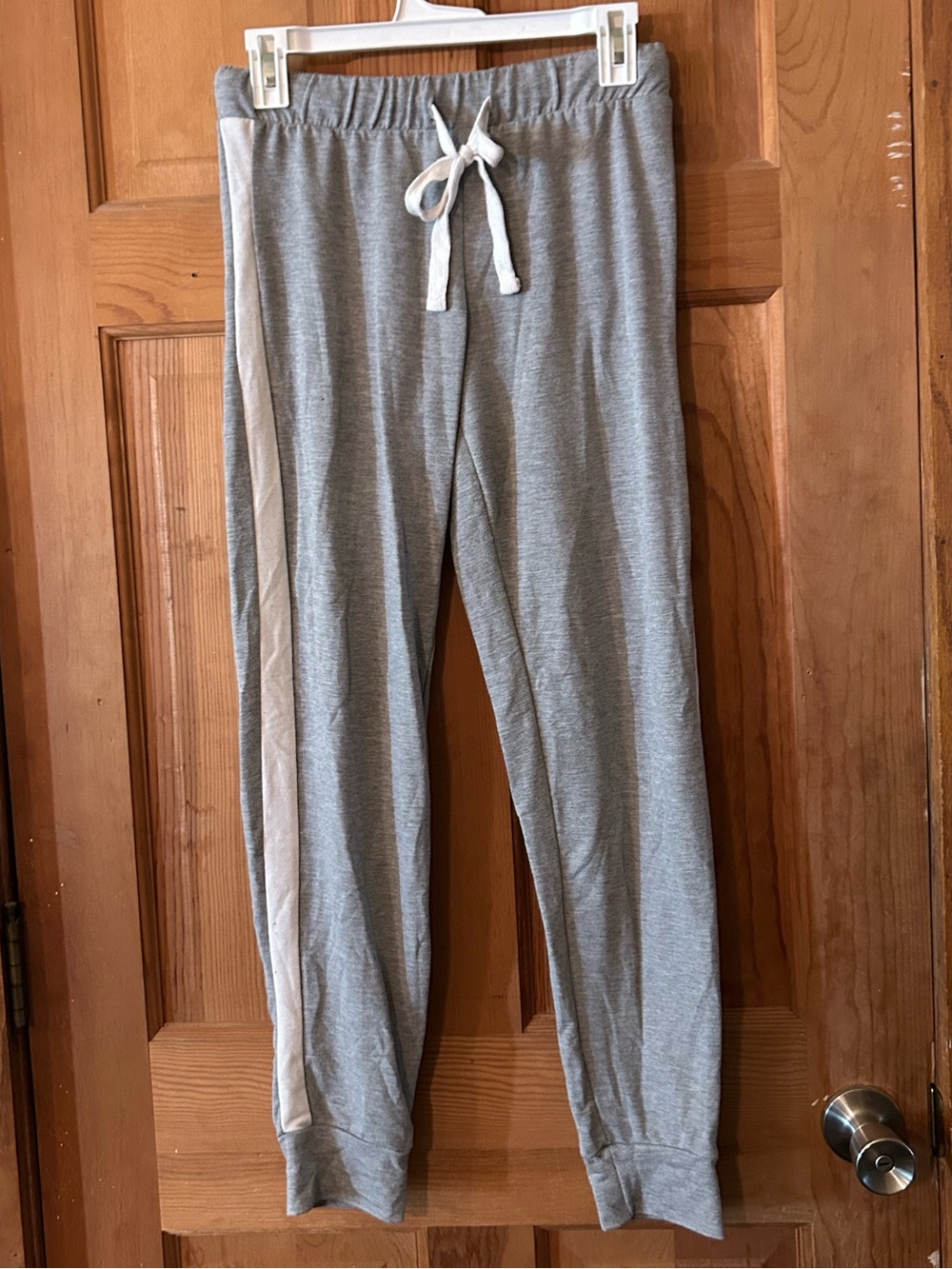Heart Hips Gray Track Joggers with White Side Stripe